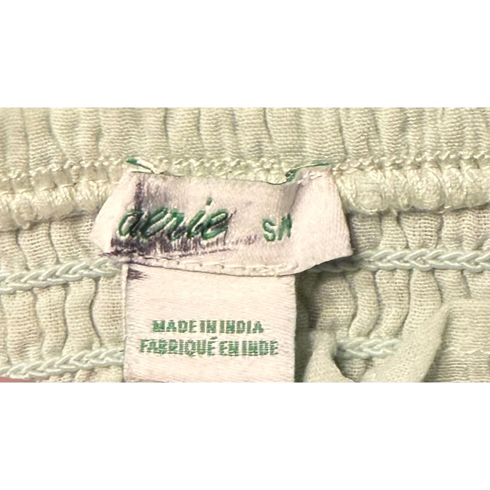 Aerie Light Green Smocked Crop Top Long Balloon Sleeve Ruffle Square Neck Small - Picture 5 of 5